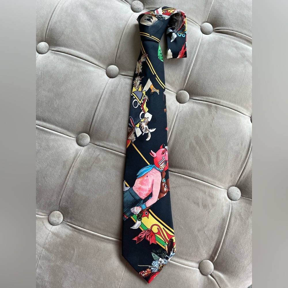 Rare Hermes Kachinas Men's Tie - Picture 2 of 3